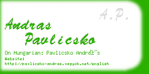 andras pavlicsko business card